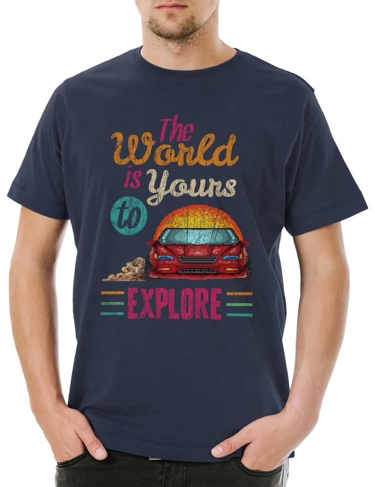 

The World Is Yours To Explore Mens T-Shirt Race Racing Car Driver Racer Car M