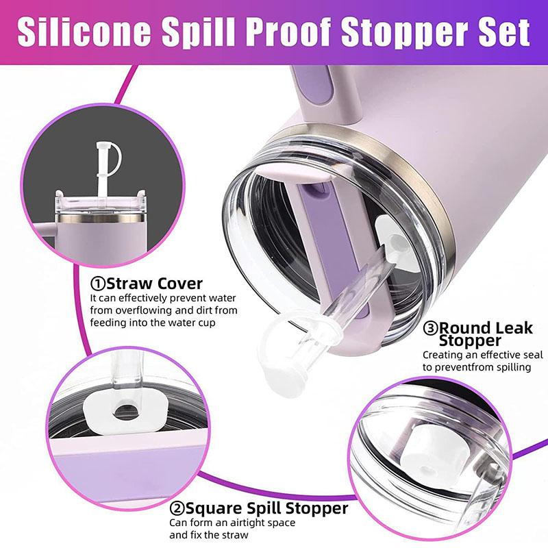 Silicone Spill Proof Stopper for Stanley Cup 1.0 2.0 40oz/ 30oz Tumbler Accessories Straw Cap Cover Spill Stopper Leak Stopper