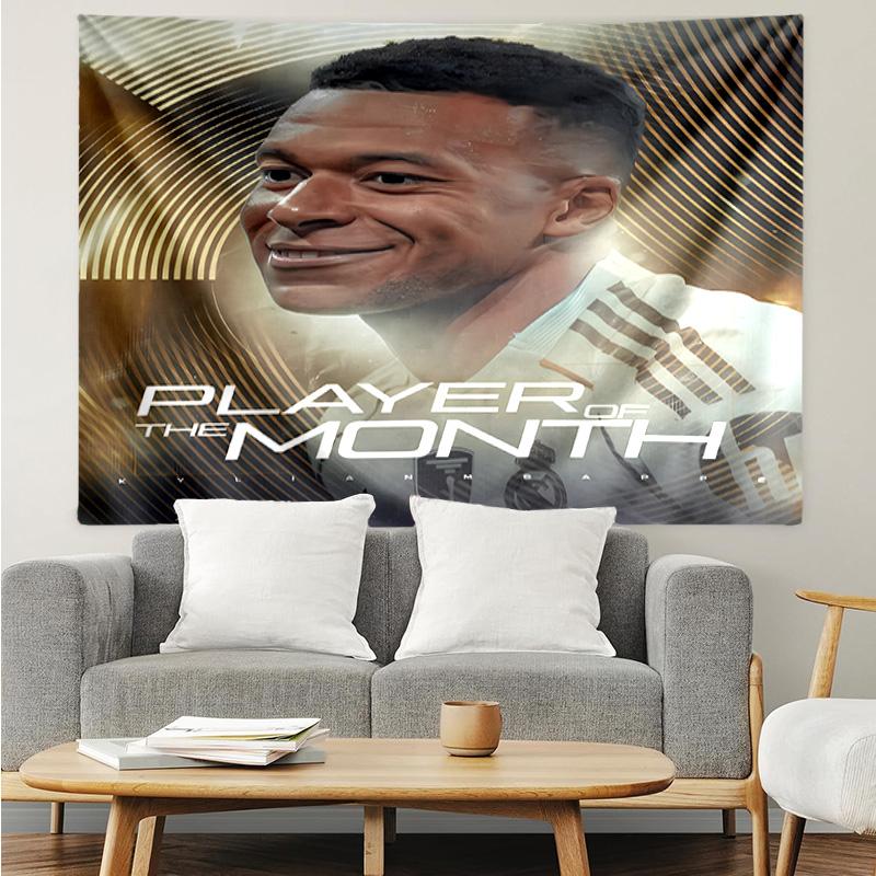 Kylian Mbappé Tapestry for Bedroom Aesthetic Classroom Tapestries Wall Hanging for Living Room Dorm Office,Ideal Creative Gift