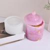 Rhombic Striped Resin Jar Silicone Molds Epoxy Resin Silicone Molds for Candle Cup Storage Container Jewelry Storage Jar