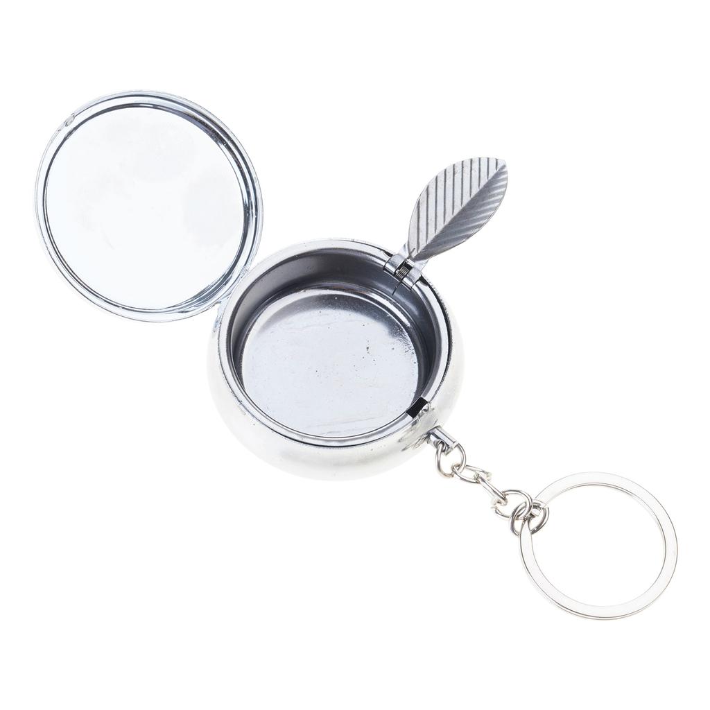 Portable Ashtray Keychain for Car Use Fireproof Alloy Ashes Holder Keyring Smokings Accessories for Indoor and Outdoor