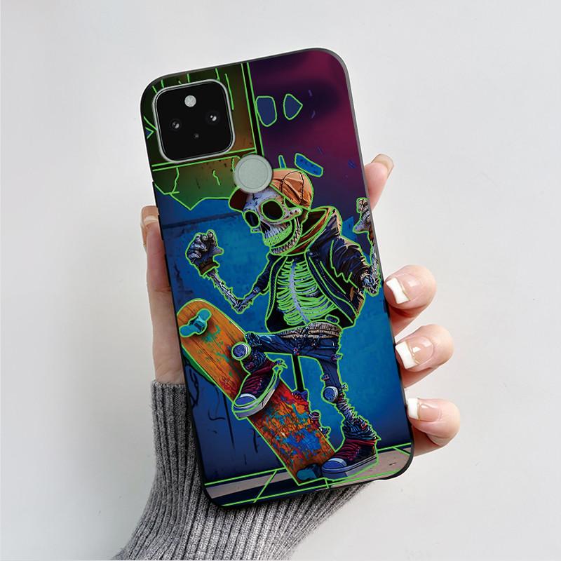 For Google Pixel 5 5A Case Cute Cat Cartoon Love Heart Silicone Soft TPU Back Cover For Pixel 5 5a Shockproof Protective Coque