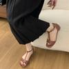 Fashion T Strap Shallow Women Roman Shoes Sexy Open Toe Ankle Strap Women Sandals Summer Comfortable Buckle Luxury Designer Shoes Woman