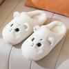 Home Slippers, Comfortable and Warm Open Toed Soft Plush Shoes, Solid Color Indoor Floor Slippers