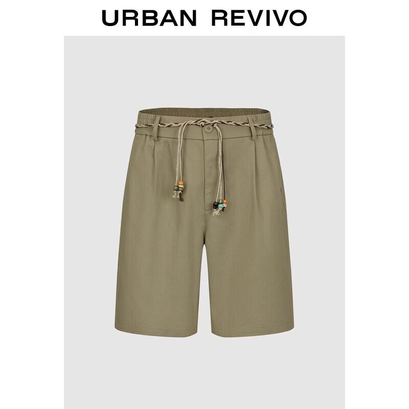 UR2026 Men s Summer Casual Cargo Shorts with Beaded Belt 32
