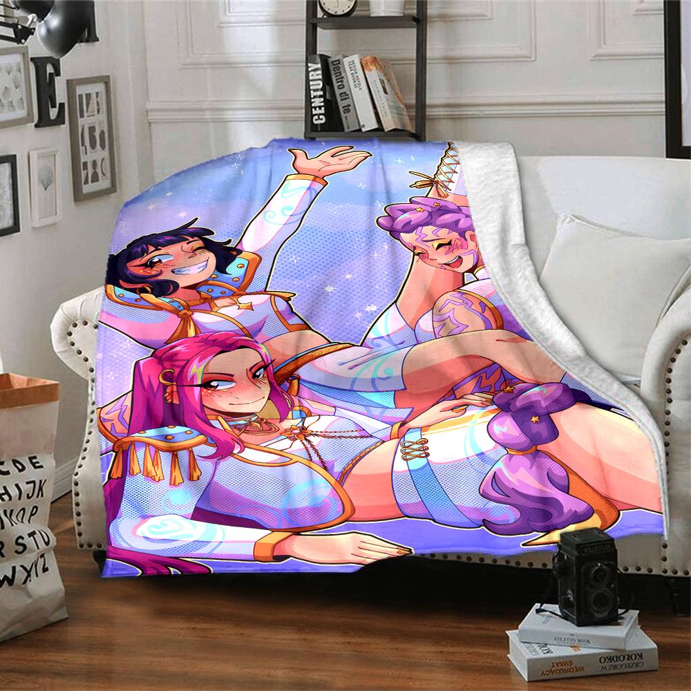 1pc KPop Demon Hunters5 Blanket, Gift, for Men and Women, Soft Blanket, Good for Sofa Bed Couch Travel, Lightweight Flannel Blanket