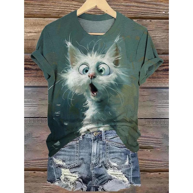 Easter Women's Funny Animal Prints T Shirts Short Sleeve Tees Tops 3D Prints O-Neck Shirt Summer Casual Women's Clothing Apparel
