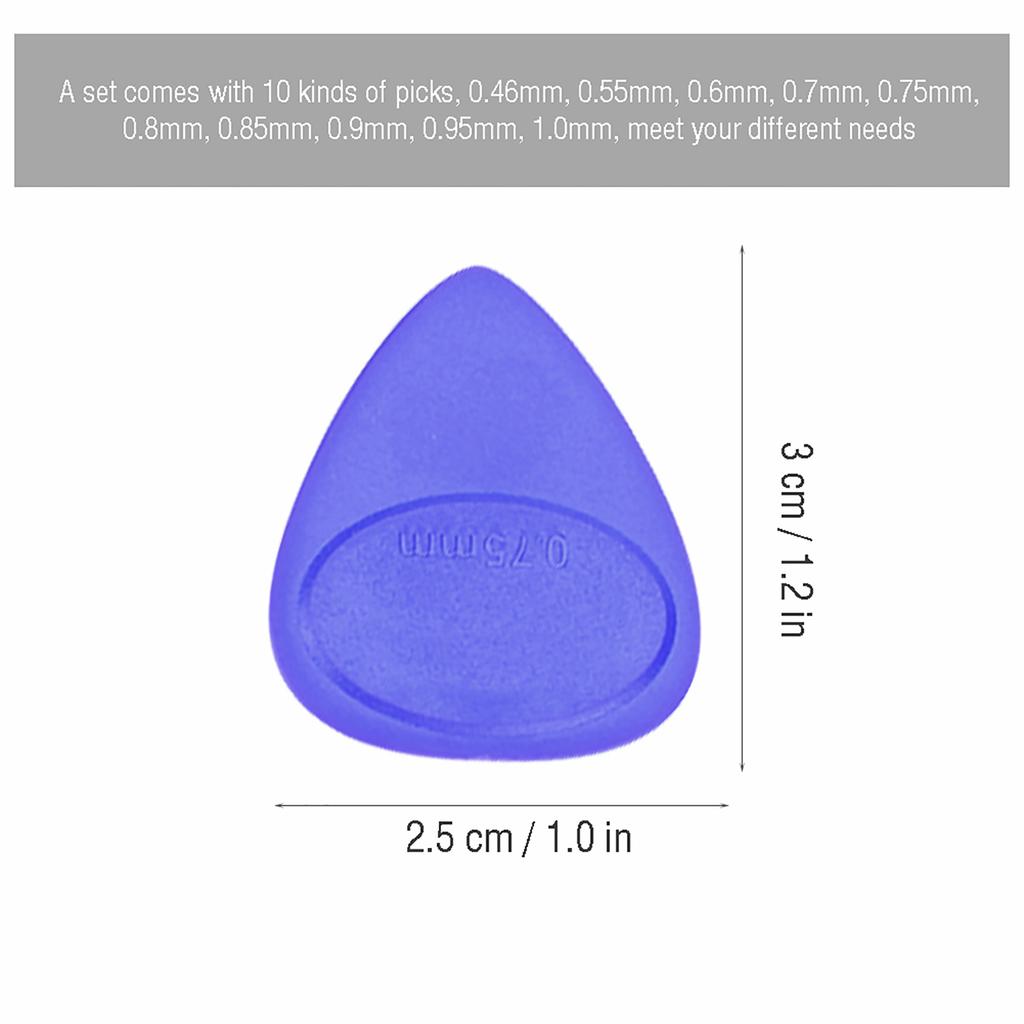 10PCS Guitar Pick Holder Plectrum Musical Instrument Accessory(0.46mm 1mm Thickness)(Blue)