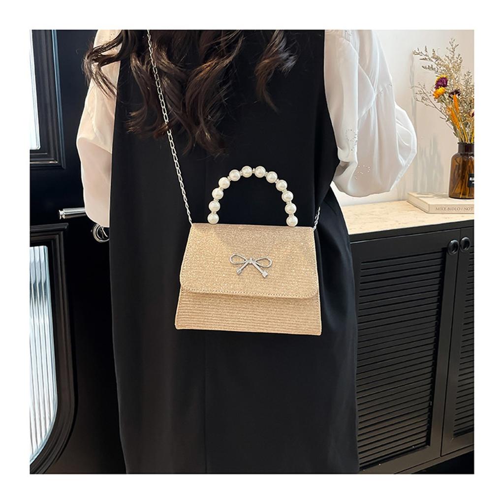 Pink Tote Bowknot Bags Women Single Shoulder Crossbody Bags Niche Fashion Cute Small Square Bag