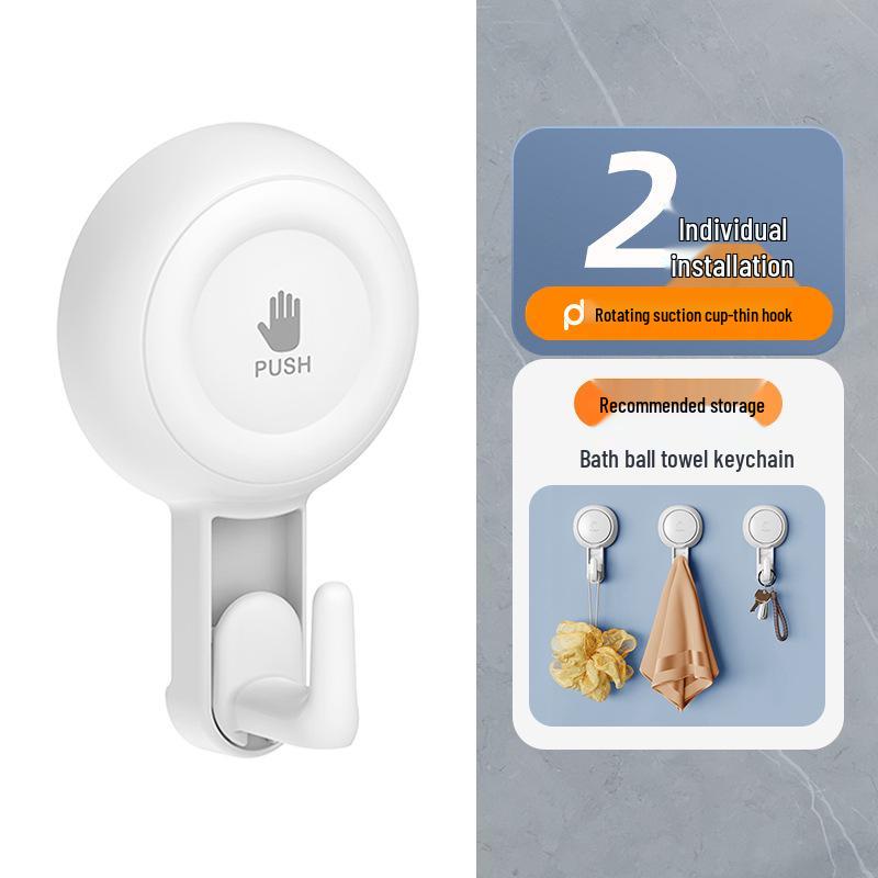 Rotating No-Trace Vacuum Suction Cup Hook for Kitchen, Bathroom, and Glass Walls