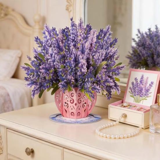 Evigt Blommande 3D Pop-Up Blommkort Handgjort Återvinningsbart Papperskort Eviga Romantiska Minnen Alla Hjärtans Dag Jubileum Födelsedagspresenter