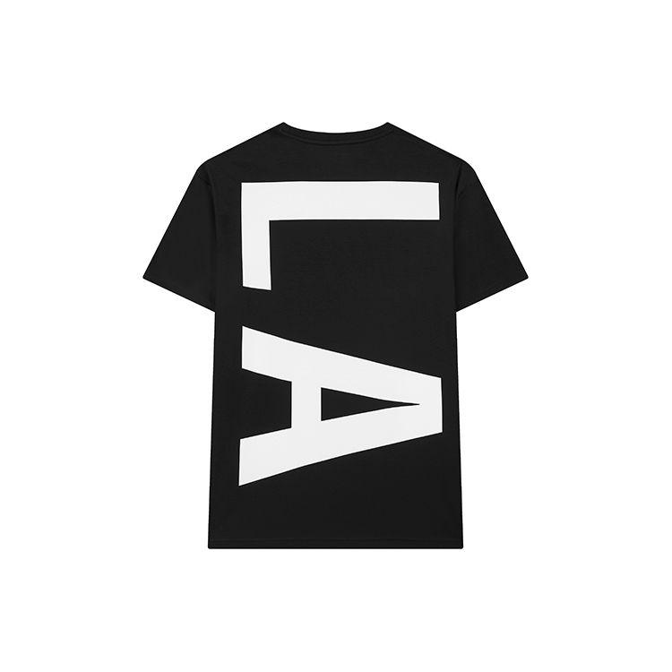 FILA Logo Print Loose Sports Short Sleeve T-Shirt Men Tops Meteorite-Black F11M128172F-BK