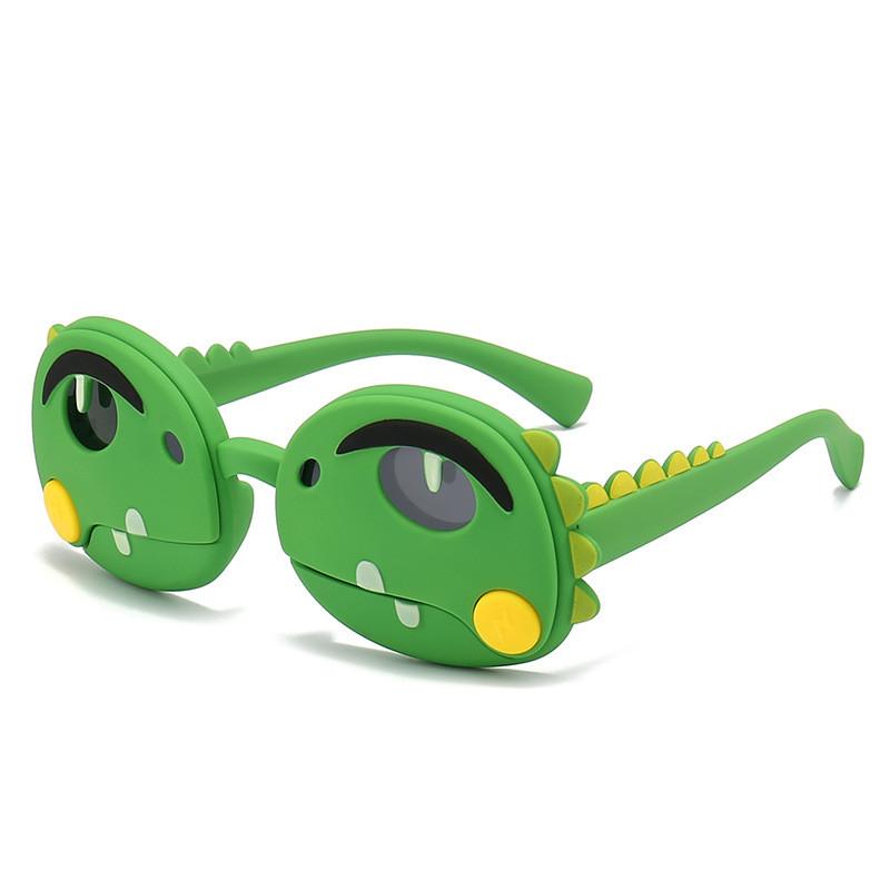 

Childrens Cartoon Dinosaur Sunglasses With Uv400 Protection For Outdoor Play And Party зелёный