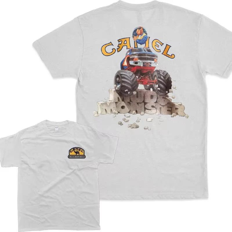 2026 Retro Car Camel Cigarettes TShirt Vintage Cotton Tops Tee Short Sleeve Casual Streetwear Women Unisex Clothing Motosport Ins