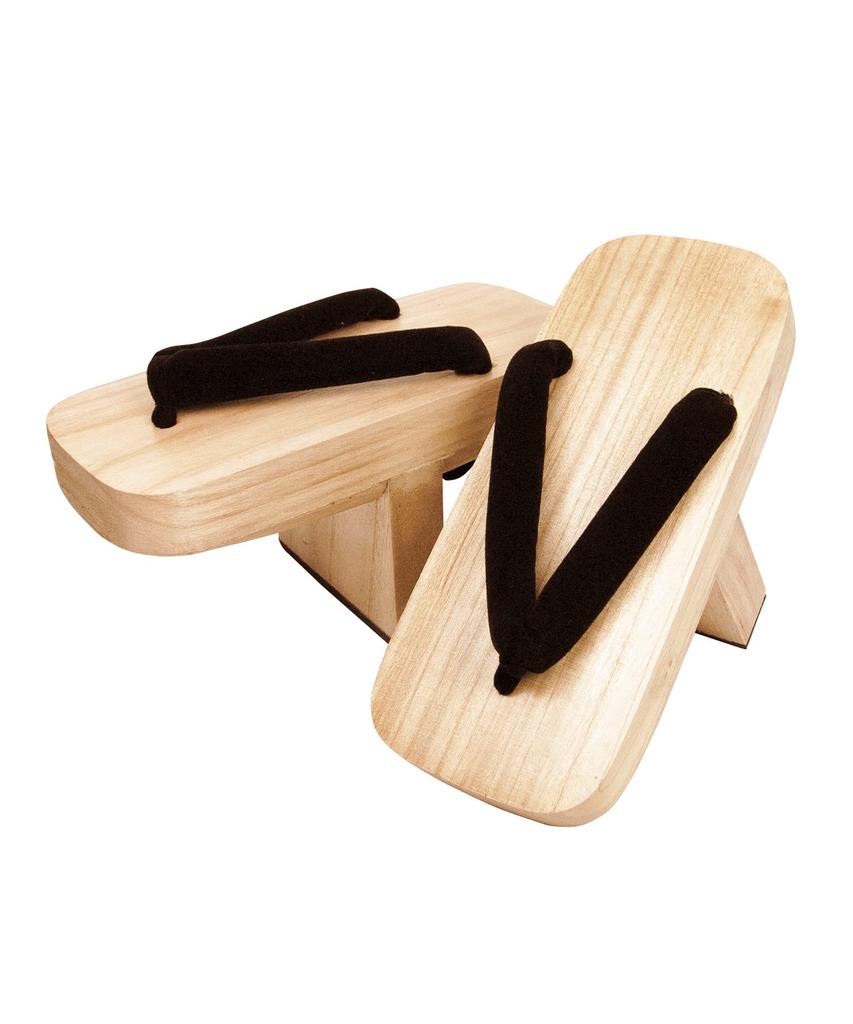 KYOETSU Geta Sandals with Single Black Paulownia and White Wood Men's Tooth, Strap, Base, (Size 27.0cm)