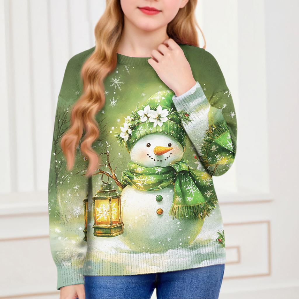 Christmas Day Sweatshirts For Children Boys And Girls Knit Sweater Cute Shirt Fall Crewneck Pullover Tops