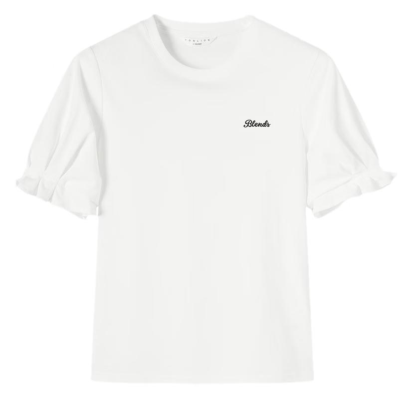 TonLion Women s Summer 2026 Puff Sleeve Short Sleeve T-Shirt XL