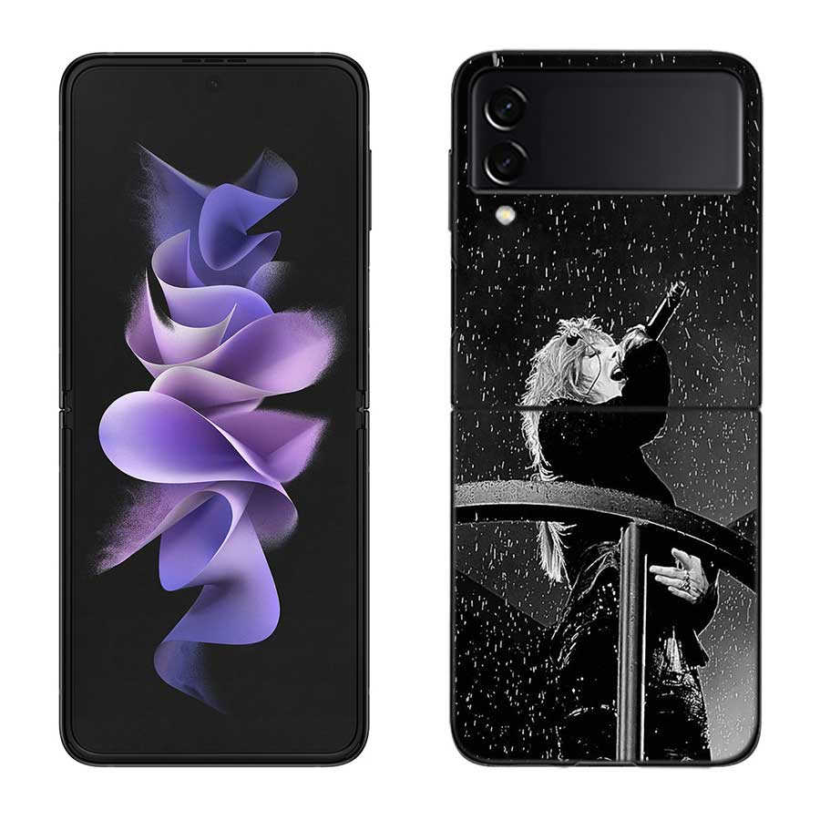 

Mylene Farmer Case For Samsung Z Flip 6 5G Galaxy Z Flip 5 4 3 5G Black Hard Cell Phone Cover Luxury PC Shell Coque Samsung Z Flip 5 5G