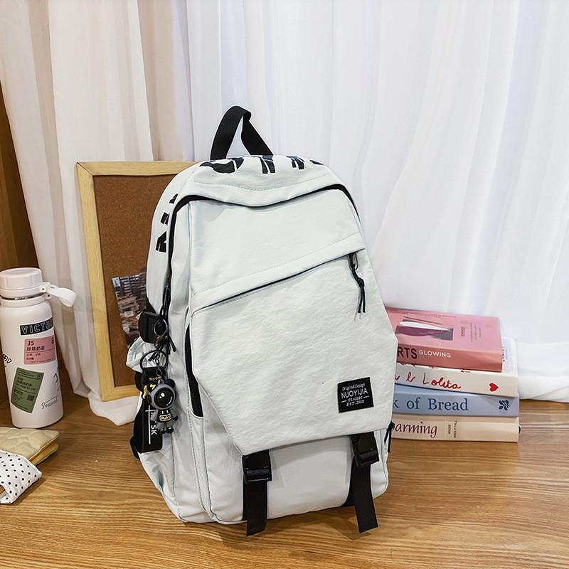 Big Capacity Simple Backpack With Letter Print Design And Waterresistant Fabric