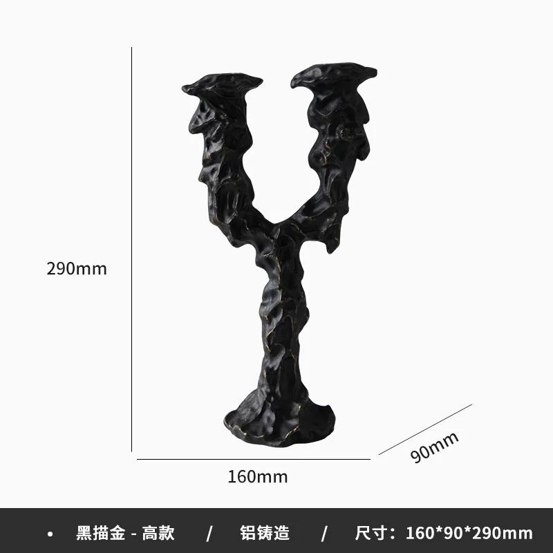Resin Handicraft Candlestick Vintage Irregular Lines Candelabrum Resin Candle Holder Home Decoration Accessories Wedding