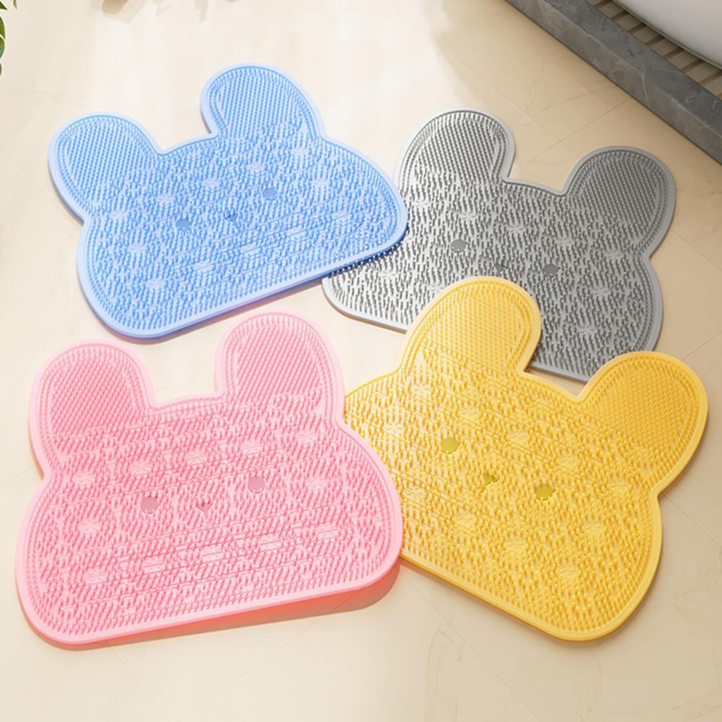 Scrubber Bath Mat With Suction Cup Anti-slip Back Foot Scrubber For Home Travel