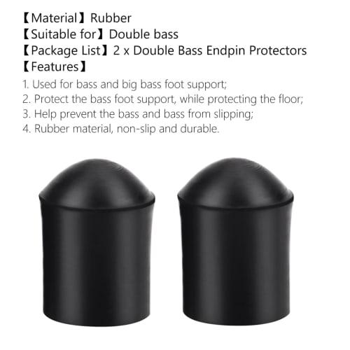 VGEBY Double Bass Endpin Rubber Caps (Set of 2) - Durable, Abrasion-Resistant, Non-Slip Rubber Endpin Protectors for Cello and Contrabass - Instrument