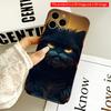 2DFlat Glowing Eyes Black Cat Phone Case All inclusive film hard iPhone case, compatible with iPhone 18 Pro Max 17 16 15 14 13 12 11
