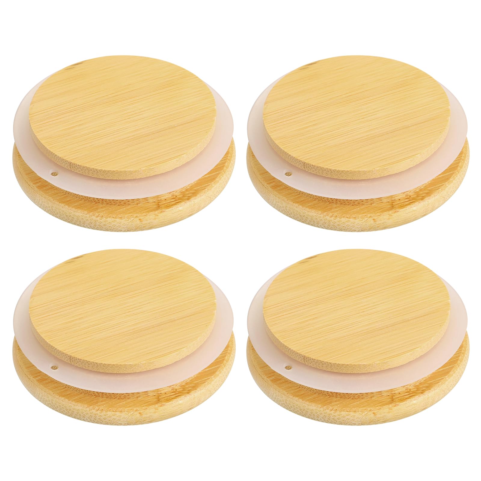 

uxcell 2.69 Bamboo Lids with Silicone Seal Rings, Wooden Mason Jar Lids, Bamboo Lids for Mason Jars, Wide Mouth Storage Jar Lids, Ball Jar Lids with