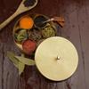 Graceful Gold Plated Metal Spice Box | Elegant Masala Dabba with Lid | Traditional Kitchen Organizer for Spices & Dry Fruits