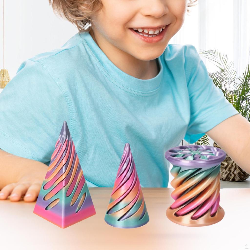 3 Packs Impossible Cone Table Decoration Creative Fun Spiral Fidget Toy Style A