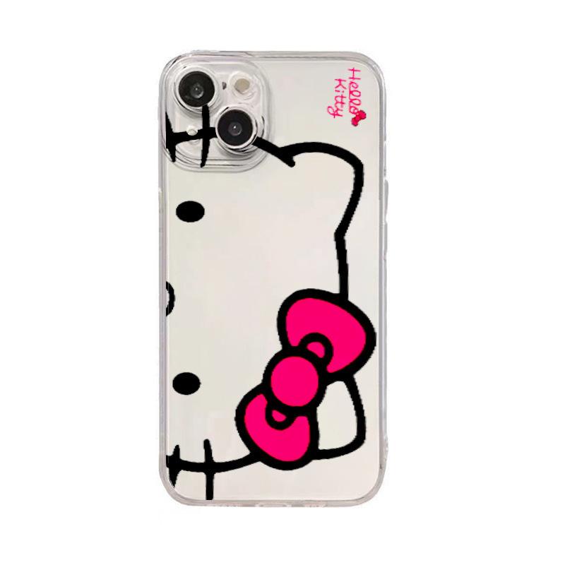 Cute cartoon HelloKitty transparent case Apple 16pm mobile phone case anti-drop all-inclusive soft 14 foreign trade protective case