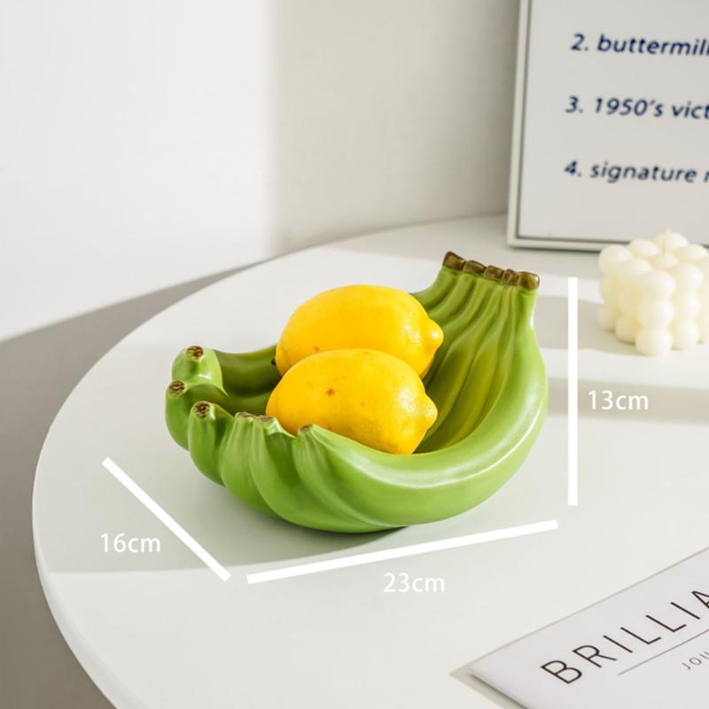 Creative Banana Shaped Storage Tray, Ceramic Fruit Tray, Household Snack Storage Tray, Living Room Desktop Storage Container