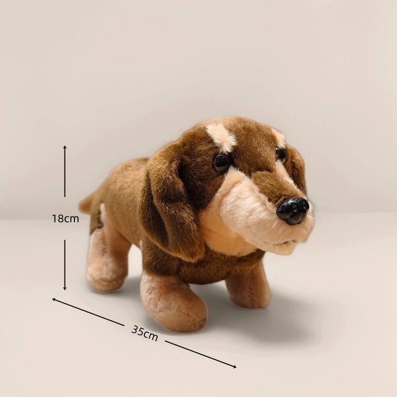 Lebensechte Simulation Dackel Plüschtier Cartoon Welpe Stofftier Haustier Kawaii Tier Ornament Kinderzimmer Dekoration Weihnachtsgeschenk