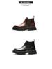Herren Luxus Britische Chelsea Boots - Dicke Sohle, Hoher Schaft, Schwarze/Braune Leder Stiefeletten