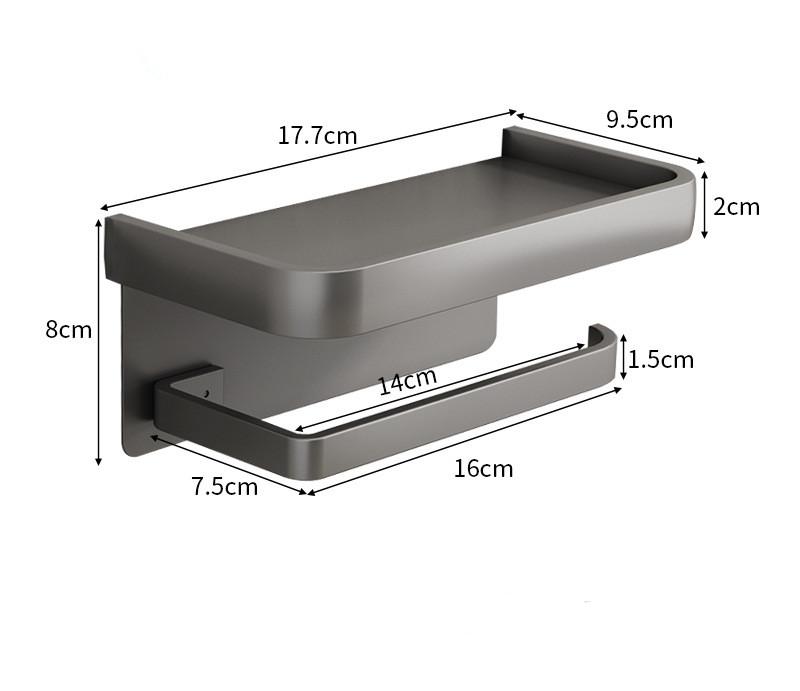 

Tuqiu черный держатель для туалетной бумаги серый держатель для бумажных салфеток алюминиевый держатель для рулона бумаги с полкой для хранения телефона