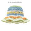 Rainbow Color Sun Hat Holiday Spring Weaving Straw Hat Woman Commutes Camping Taking Photo Handmade Beach Hat for Girl  Green