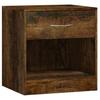 Nightstands 2 Pcs with Drawer Smoked Oak Finish