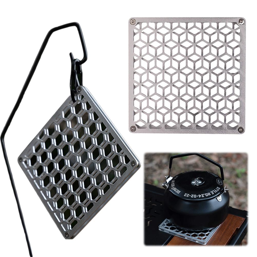 

Double Layer Camping Insulation Mat Aluminum Alloy Metal Tableware Mat Stainless Steel Heat Insulation Pad for Hot Dishes Pots China Mainland