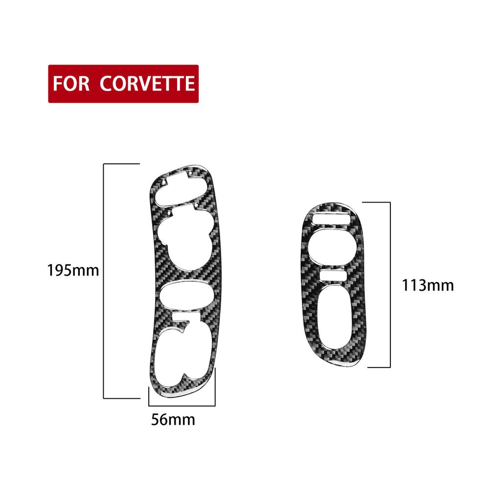 Carbon Fiber Car Accessories Window Lift Control Panel Modified Interior Trim Cover Sticker For Chevrolet Corvette C5 1998-2004