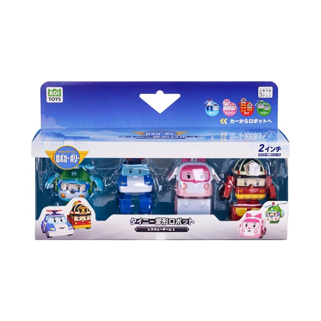 RobocarPoli Rescue Team Transforming Robot Set Helly Officially Licensed Robocar Poli Perfect for ages and Great for and 2-inch 4-Piece (Amber, Polly,