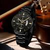 4PCS Business Men's Gift Box Watch Set Fashion Trend Quartz Watch Bracelet Necklace Ring Set Perfect Gift Set for Friends or Dad