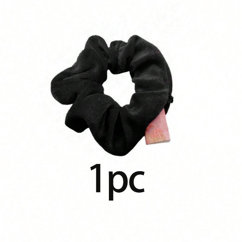 1pc Multi-Functional Hair Tie Storage Pouch - Portable Money Hider & Organizer, Non-Waterproof, Zippered Scrunchie Elastic Hair Tie With Secret