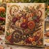 Fall Theme Pearl Painting Kit Sparkling  Beaded Canvas Art 5D Gem Art Craft Kit  For Adults