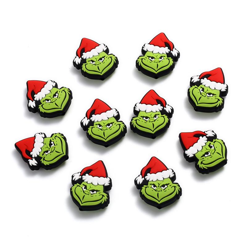 

10Pcs Halloween Silicone Teether Beads Cartoon Animal Beads For Jewelry Making DIY Bracelet Pacifier Chain Nursing Accessories
