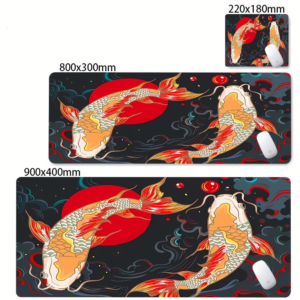 Large Mouse Pad Yin-yang Fish HD Black & White Sakura Computer Office Table Pc Gaming Non-slip Japanese Kawaii Desk Accessories