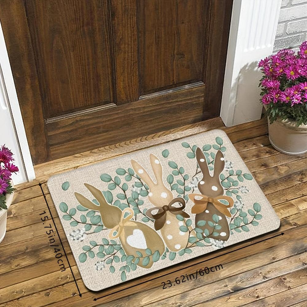 1Pcs Cute Rabbit  Print Waterproof Non-Slip Thick Cushioned Kitchen Mat Heavy Duty Comfort Standing Mat for Kitchen Bathroom