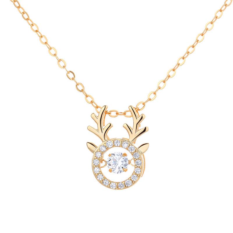 Yilu Has Your Antlers, Smart Necklace, Female Beating Zircon Collarbone Chain, Simple Jewelry.