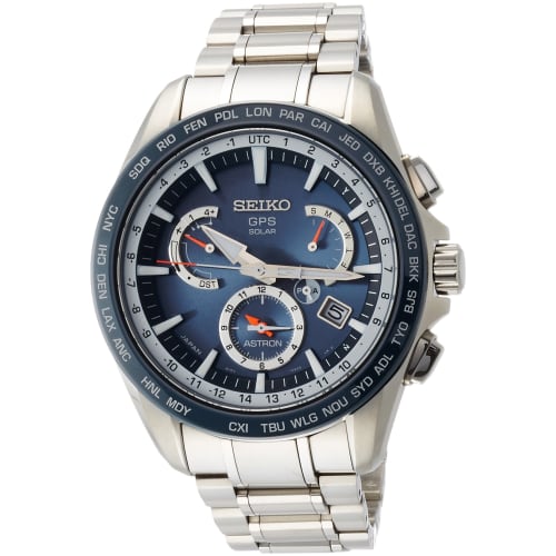 

Чоловічий сріблястий годинник Seiko Astron GPS Solar Dual Time SBXB053