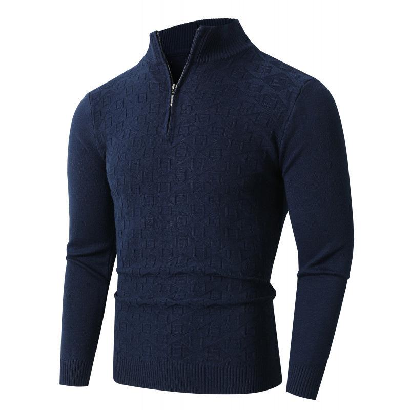 Men's Knitted Sweater Autumn New Men's Half Zipper Fashion Trend Fashion Knitted Sweater