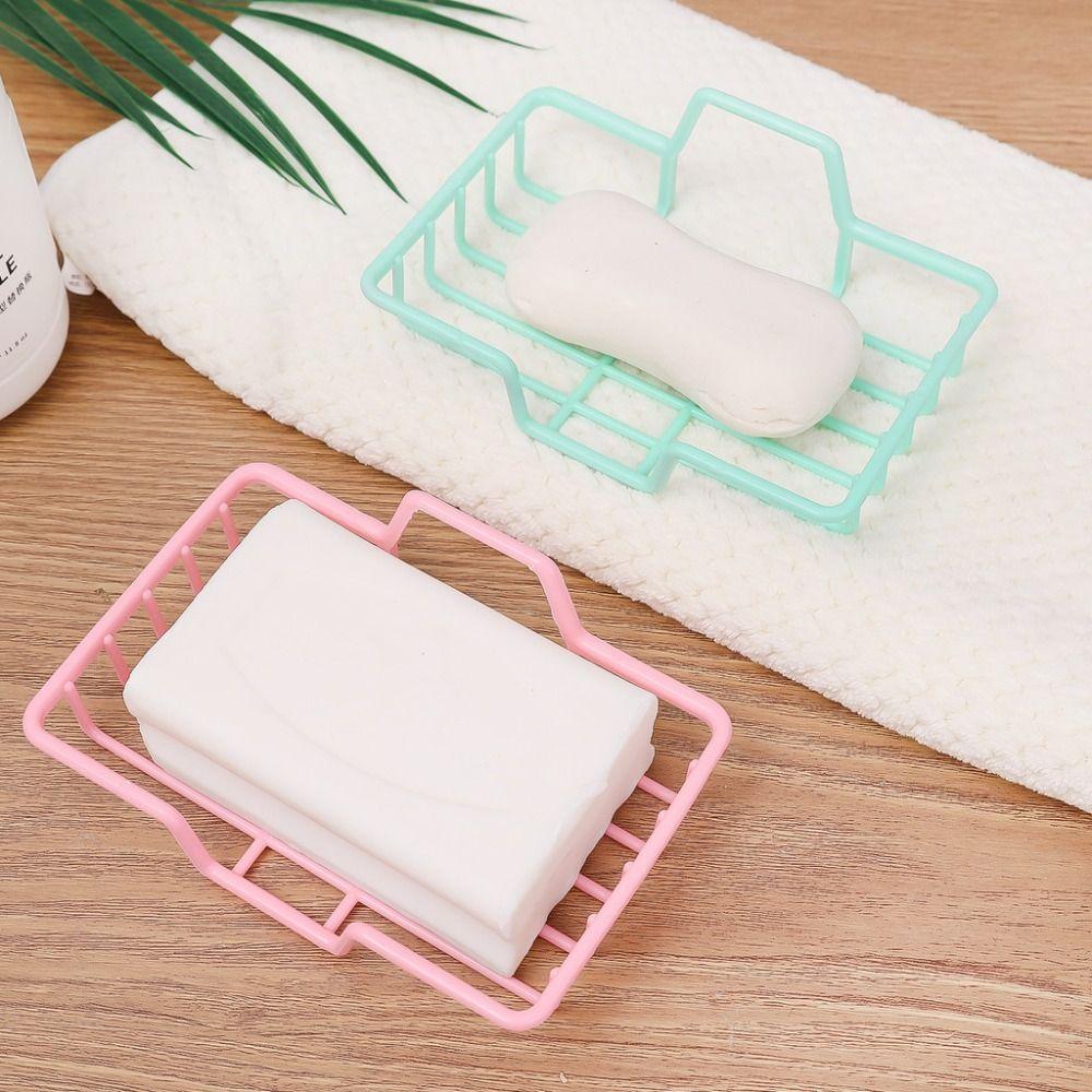 Space Saving Drain Soap Box Wall Mounted Soapbox Portable Soap Storage Rack